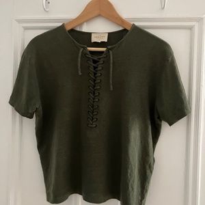 Sézane linen laced top